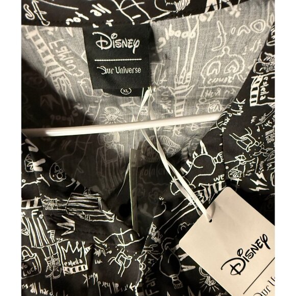 Disney Our Universe Cruella Button Shirt Mens XL Icon NWT Rayon - Picture 3 of 6